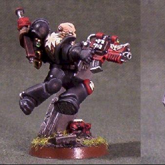 Bolter and Chainsword Marine (detail) by bushido
