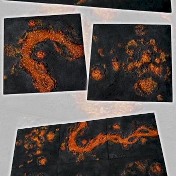 MODULAR 72x48 HELL GAMEBOARD w40k, wfb, lava scenery terrain by studiolevel