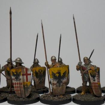 28mm Claymore Castings French/Italian/Genoese Pavisers. by avalonindustries2040