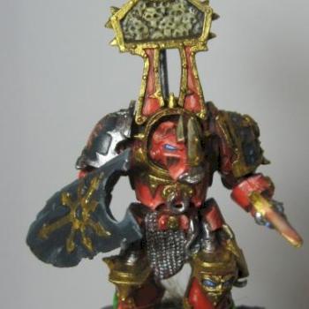 Khorne Terminator with shield and halberd by Rerclusiarch