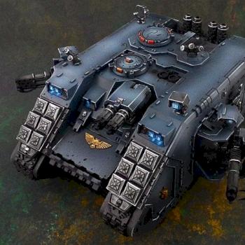 Space Wolves Land raider Redeemer by malinek28