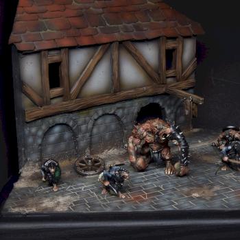 Mordheim Skaven Warband + scenic base by stalkerminsky