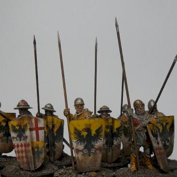 28mm Claymore Castings French/Italian/Genoese Pavisers. by avalonindustries2040