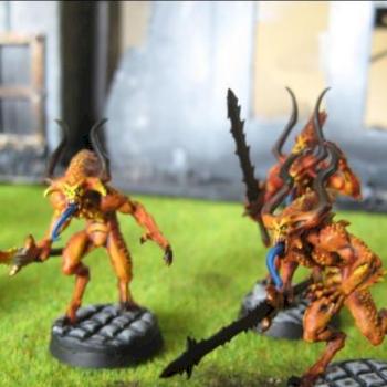 Chaos bloodletters daemons by Karrandras