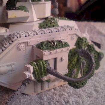 side view of Nurgle Leman Russ in progress by Christiancollett