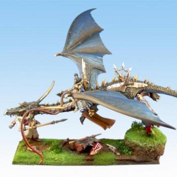 Dark Elves Lord On Dragon (brighter picture) by darkstudios