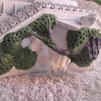 side view of Nurgle Leman Russ in progress by Christiancollett