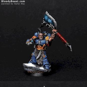 Space Wolves Rune Priest with Force Axe by BloodyBeast.com