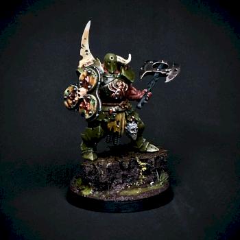 Maggotkin of Nurgle: Blight King (with corroded shield and axe) by Nighbreeze
