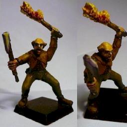 Militia man with axe and torch (in progress) by Josie75