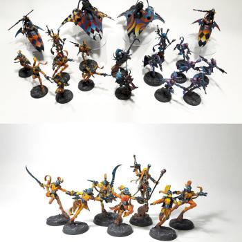 Harlequin Army Starweaver Players Troupe Shadowseer Solitaire Death Jester Troupe Master by totally_mini