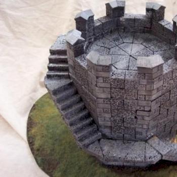 Another Octagonal Tower w/ Stairs and Platform by battlescenerylady
