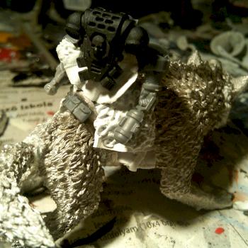 Thunderwolf Cavalry on Masquerade wolves (melta bomber) by markotan
