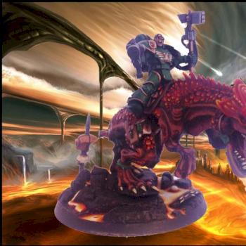 Salamander Captain on Carnosaur by Tyranical Painting