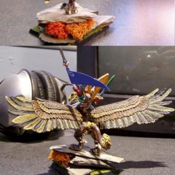 Warhammer Fantasy Highelf Hero on Griffon by brentc1