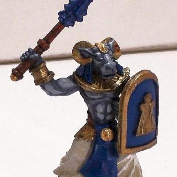 WarGods Khemru Blue Warrior by hammerandbrush