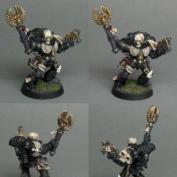 Space Marines Black Templars chaplain by GriffinPainting