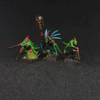 Warhammer Lizardmen Skinks and Priest by Bauer