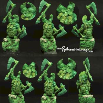 Dwarf Warrior original green stuff sculpture by Scibor
