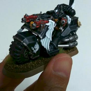 Dark Angels Ravenwing Bike by dragonyim