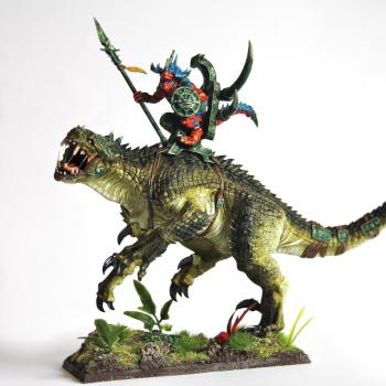 Lizardmen Oldblood on Carnosaur by totzro