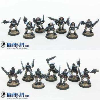 Black Templars Scout Squad by MadFlyArtStudio