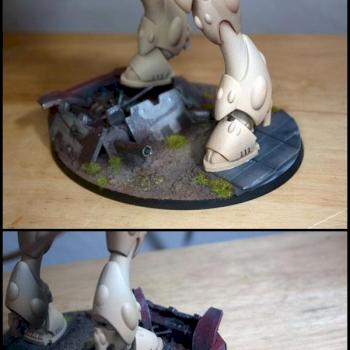 Eldar Wraithknight with Custom Backvanes, Reaper-Style Cannons by TitaniumSpork