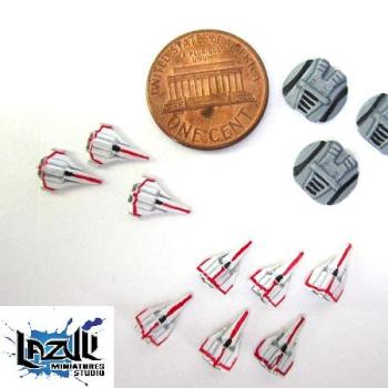 Battlestar Galactica Cylon Raiders and Colonial Vipers by s0rice