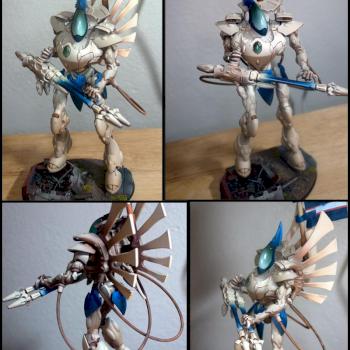 Eldar Wraithknight with Custom Backvanes, Reaper-Style Cannons by TitaniumSpork
