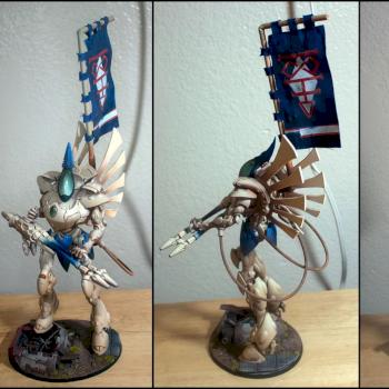 Eldar Wraithknight with Custom Backvanes, Reaper-Style Cannons by TitaniumSpork