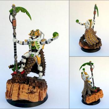 White and gold Necron Lord by migo101