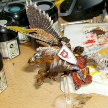Bretonnian Paladin Gilbert on a royal Pegasus by Rogan