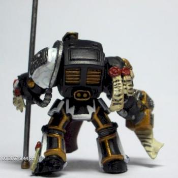 painted black templar terminator standard bearer (no banner) by spyonicle