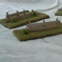 Set of 5 Scratchbuilt Rail Fence Terrain Pieces by battlescenerylady
