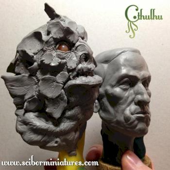 Deep One and H.P. Lovecraft busts - Work in progress. by Scibor