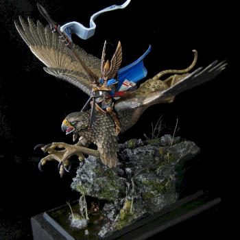 High elf prince on griffin by black dagger