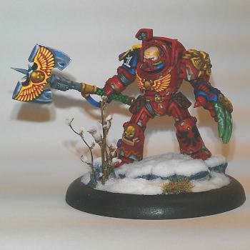 Blood angel first company terminator in the snow. by Christiancollett
