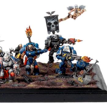 Ultramarine Command Squad by Mikael Duvskog