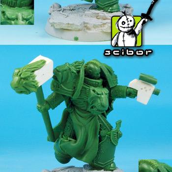 Science Fiction Knight Greenstuff Sculpture by Scibor