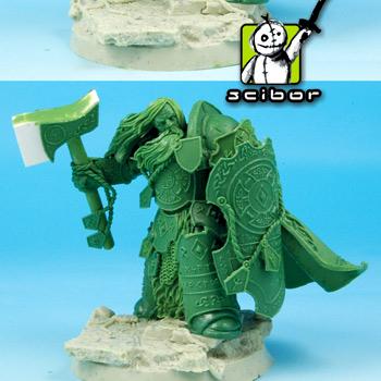 Science Fiction Celtic Warrior Greenstuff Sculpture by Scibor