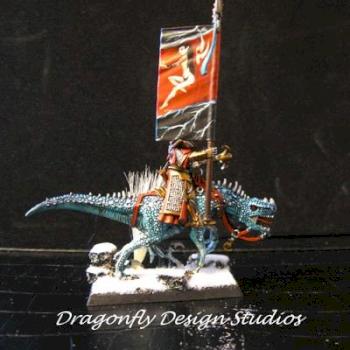 Dark Elf Cold One Knights Banner (detail) by PainterSarah