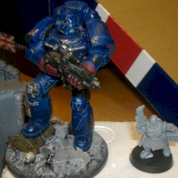 54mm scratchbuild space marine WIP paintjob by the damned artificer