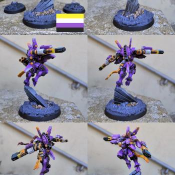 Non-Binary pride color scheme Tau Commander Shadowsun by CerberusXt
