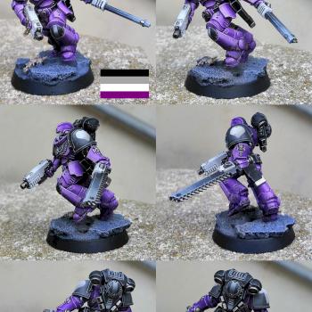 Asexual pride color scheme Assault Space-Marine by CerberusXt