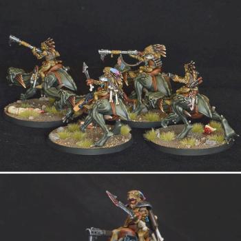 Kroot knarloc riders by Shi Vral