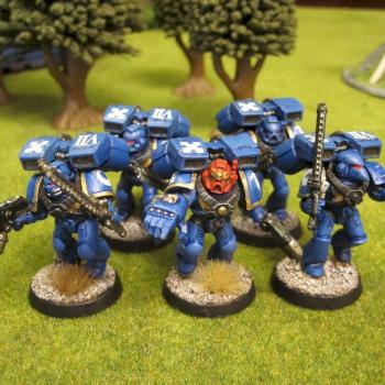 Ultramarines Assault Squad by RavensNestPainting