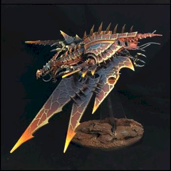 Khorne Heldrake On Fire by nechromus