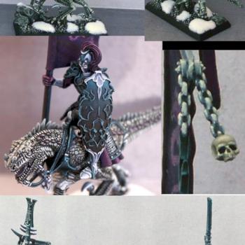Dark elf Cold one knight Standart bearer by lukatme