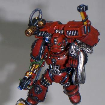 Plastic Blood Angel Techmarine Conversion by narkuk