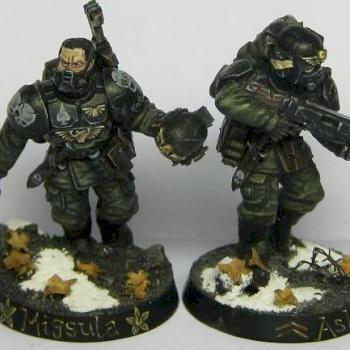 Cadian sergeant and his bodyguard by vils